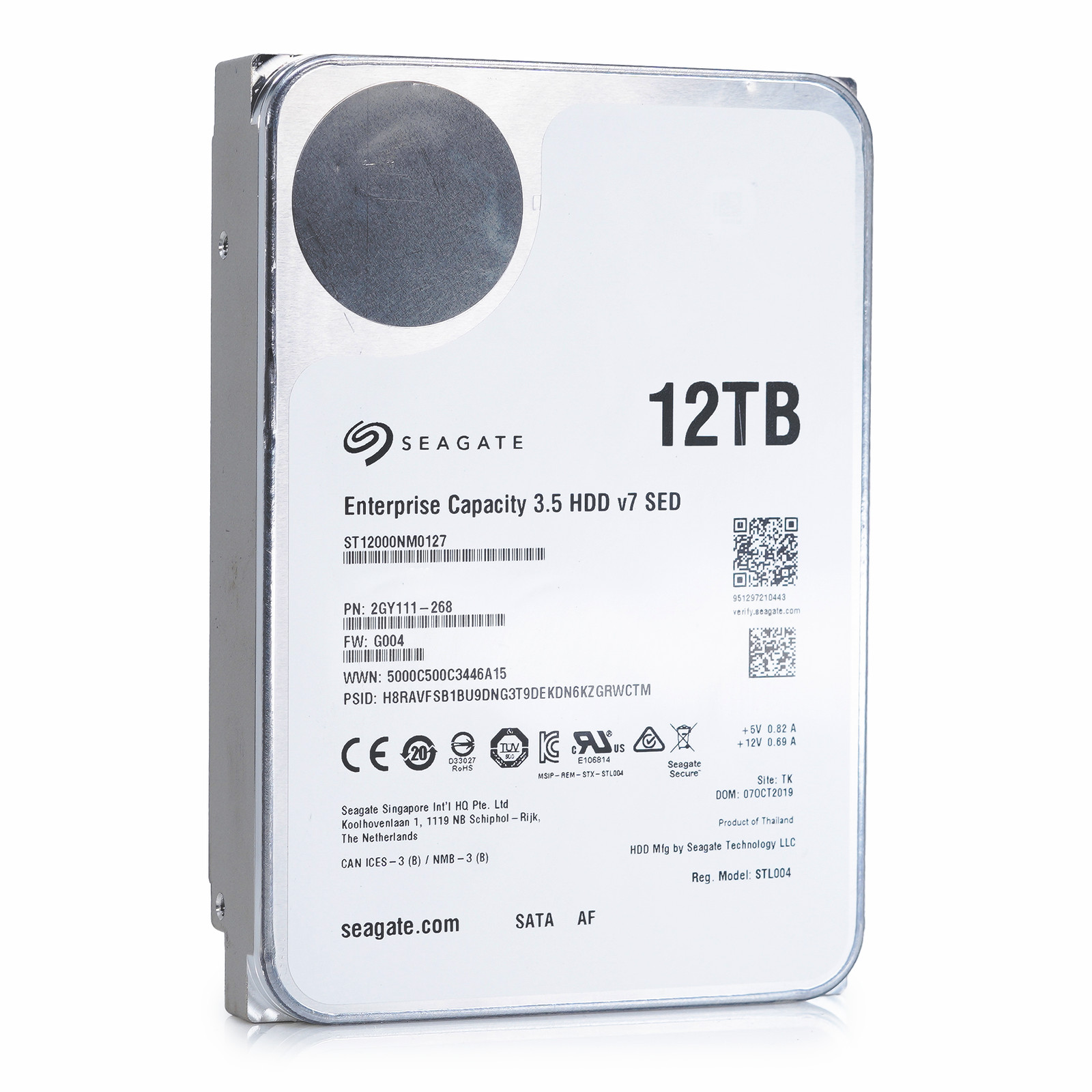 Seagate Enterprise Capacity v7 12TB ST12000NM0127 SATA 6Gb/s 3.5″ 512e SED HDD