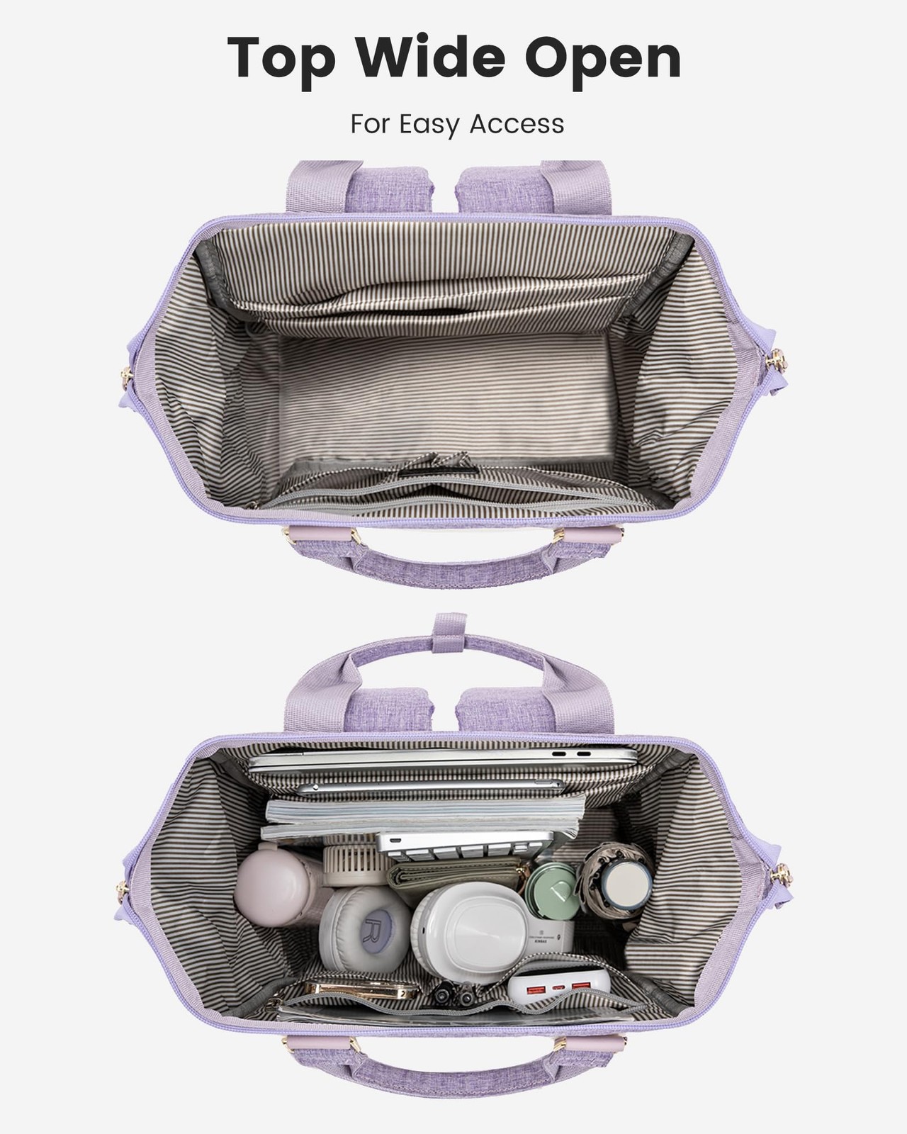LOVEVOOK Laptop Backpack for Women, 15.6 inch Inch Cup, Purple-purple