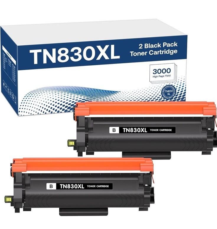 2PK TN830XL Toner Compatible for Brother TN830 XL DCP-L2647DW HL-L2405W L2460DW
