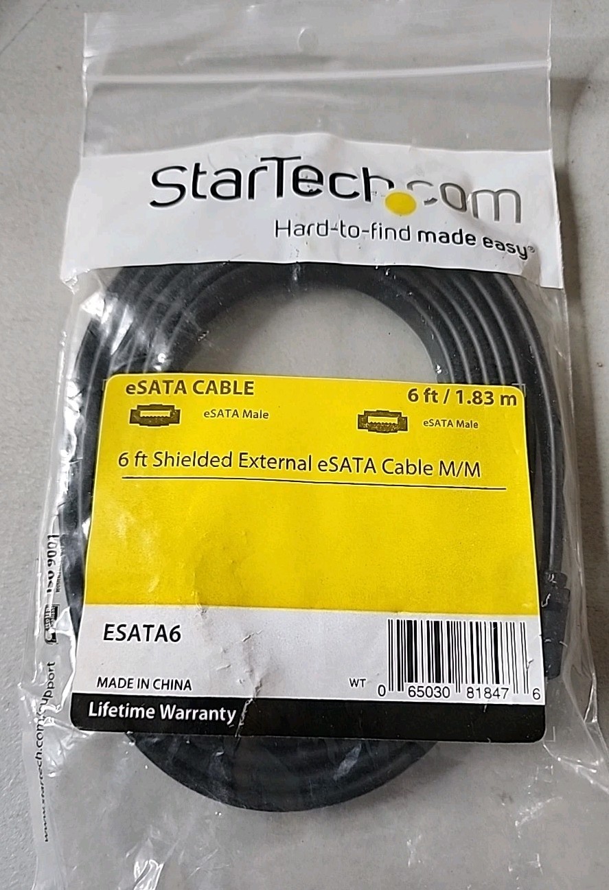 StarTech ESATA6 eSATA to eSATA Cable – 6ft / 1.8m
