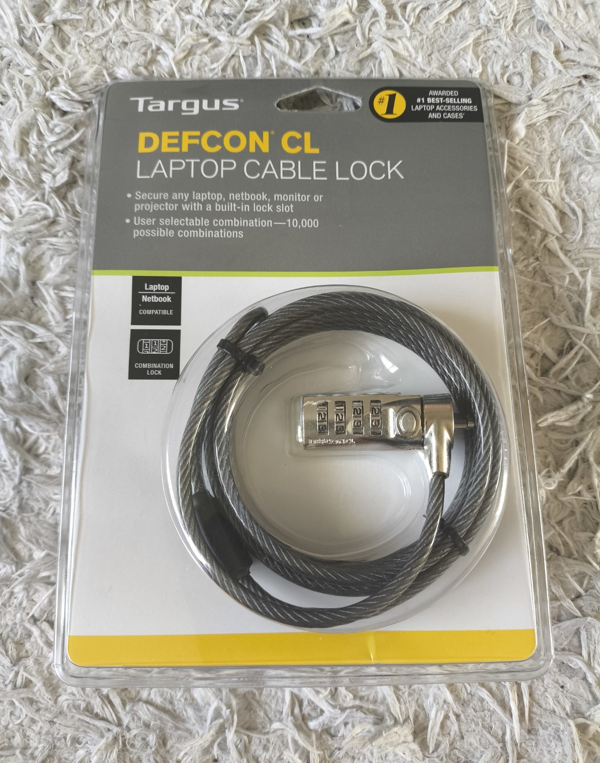 Targus DEFCON CL Combination Laptop Cable Lock 6.5 ft PA410U1