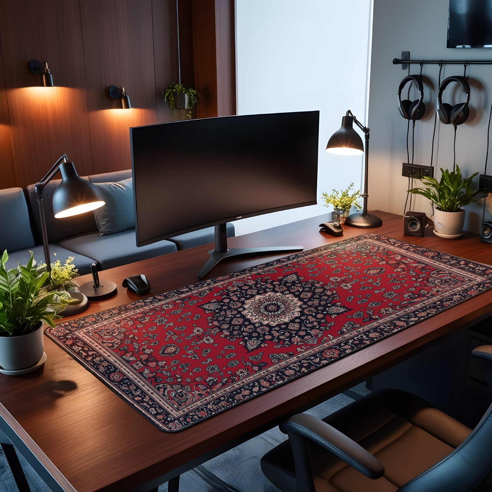 Rug Pattern Gaming Mouse Pad | Persian Rug Mouse Pad | Water Resistant Mat