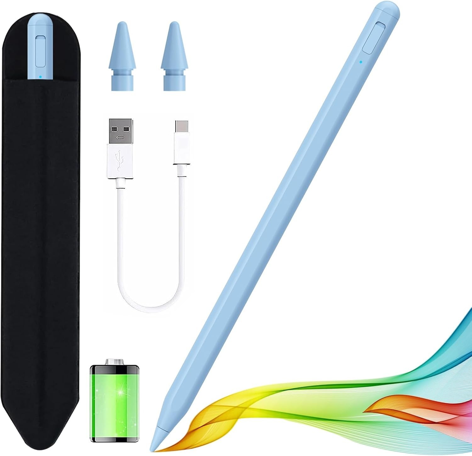 Stylus Pen for iPad 2018-2025 with Palm Rejection, Apple Pencil for iPad