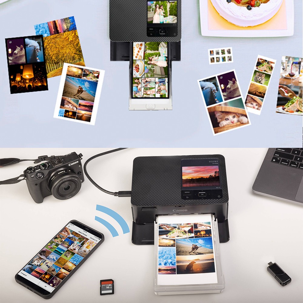 Canon SELPHY CP1500 Compact Photo Printer Black+ 216 Prints Set Accessory Bundle