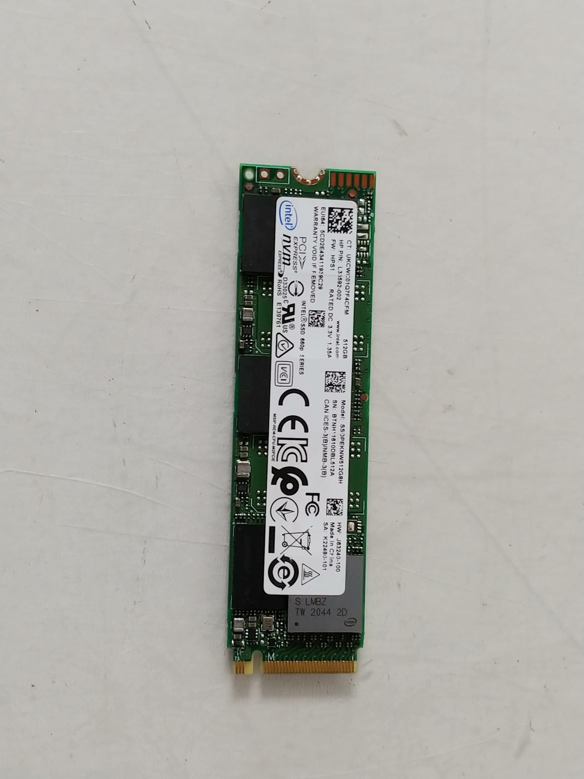 Intel 660P SSDPEKNW512G8H 512 GB NVMe 80mm SSD
