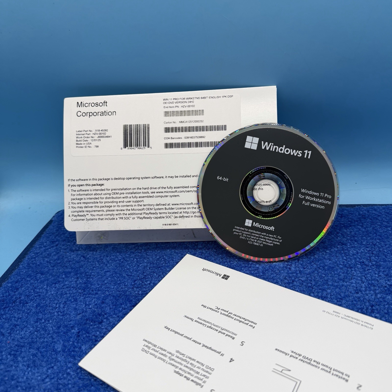 Microsoft Windows 11 Pro 64-bit for Workstations License 1 License HZV00102