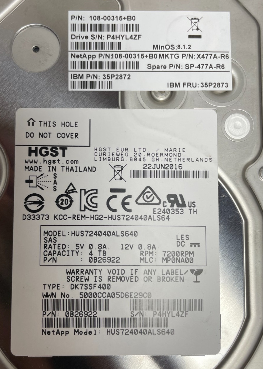 Lot of 11 HGST Ultrastar HUS724040ALS640 NetApp X477A-R6 4TB SAS 6 Gb/s 3.5″ HDD
