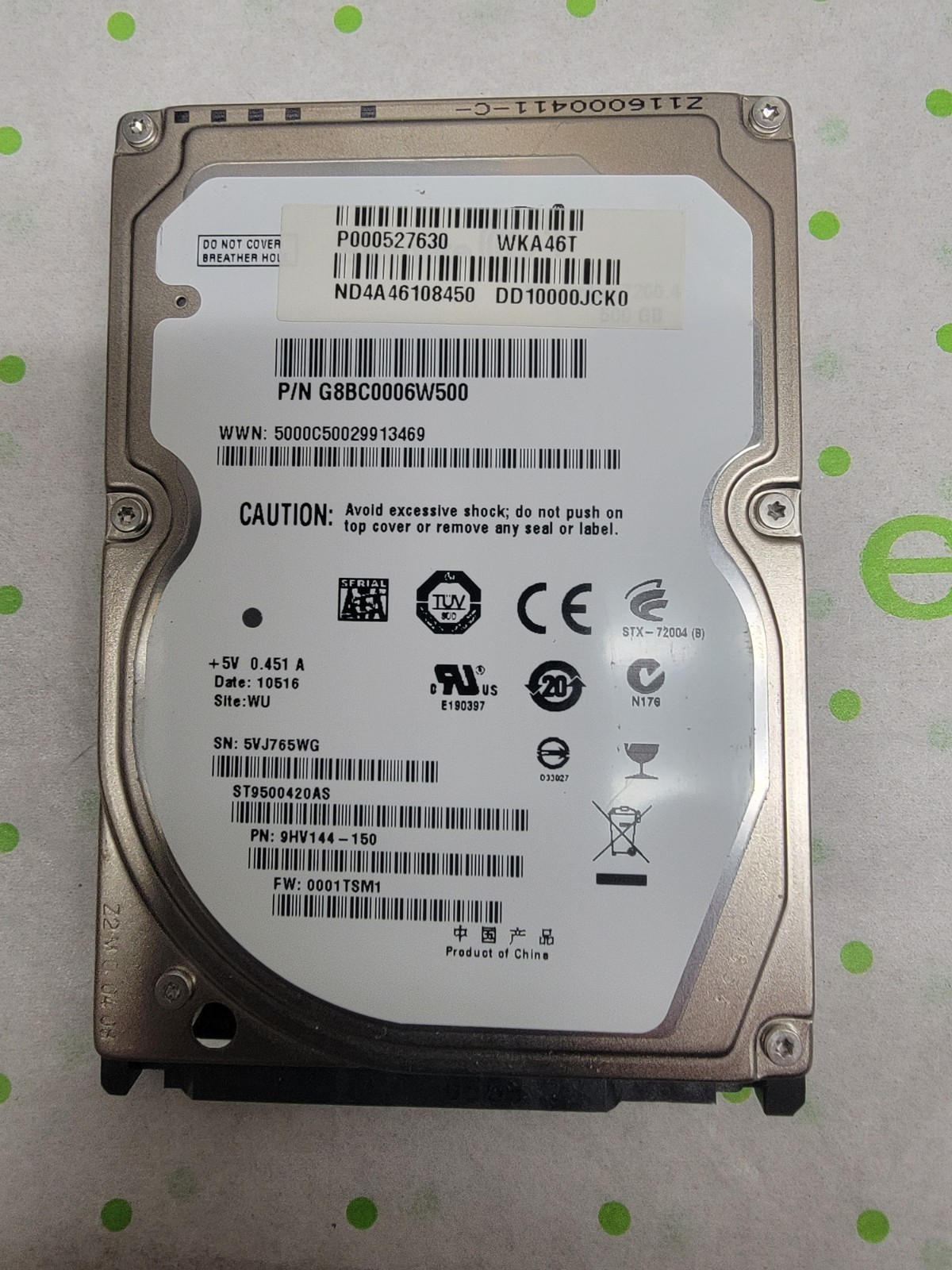 Seagate Momentus ST9500420AS 7200RPM 500GB 2.5″ SATAII Laptop Hard Drive
