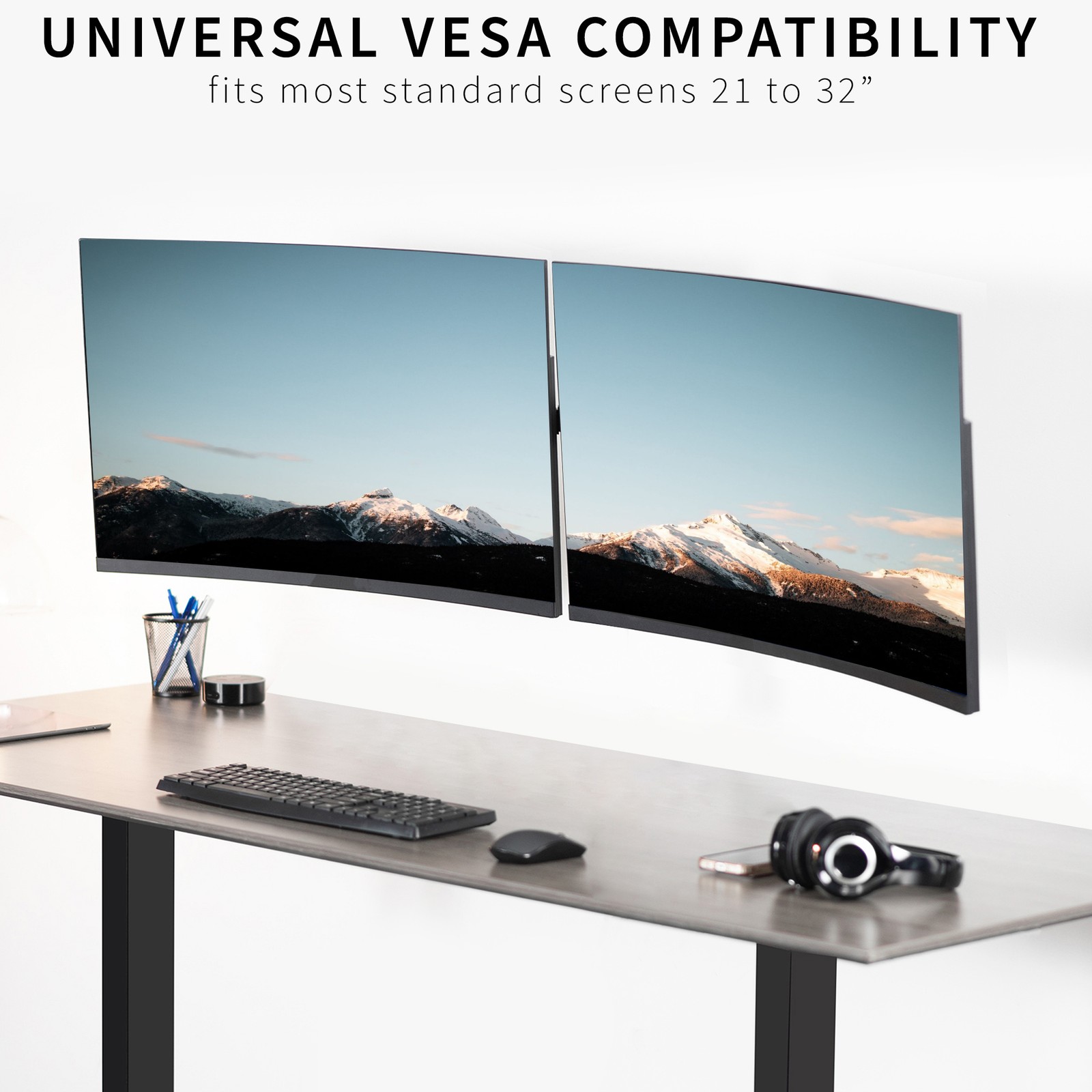 VIVO Steel Telescoping Flush Wall Mount for Dual 21″ to 32″ Monitors