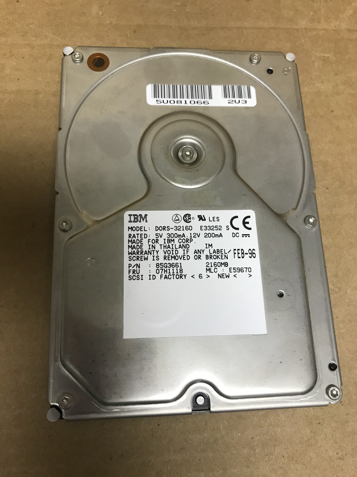 DORS-32160 IBM Ultrastar ES 2.1GB 5400RPM Ultra SCSI 50-Pin 448KB Cache 3.5-inch