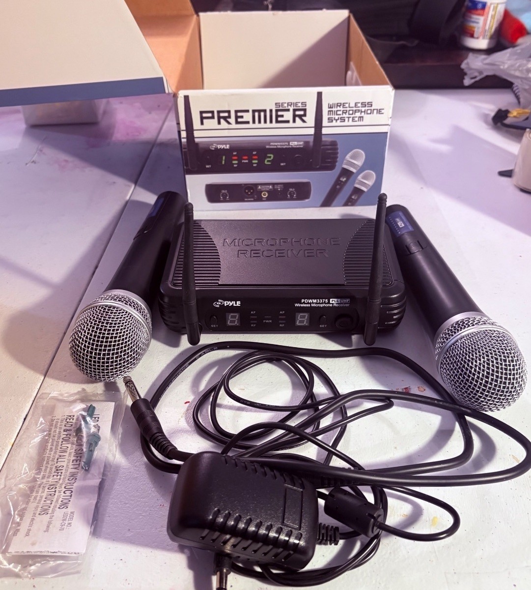 Pyle Premier Series Wireless Microphone System with Dual Handheld Mics