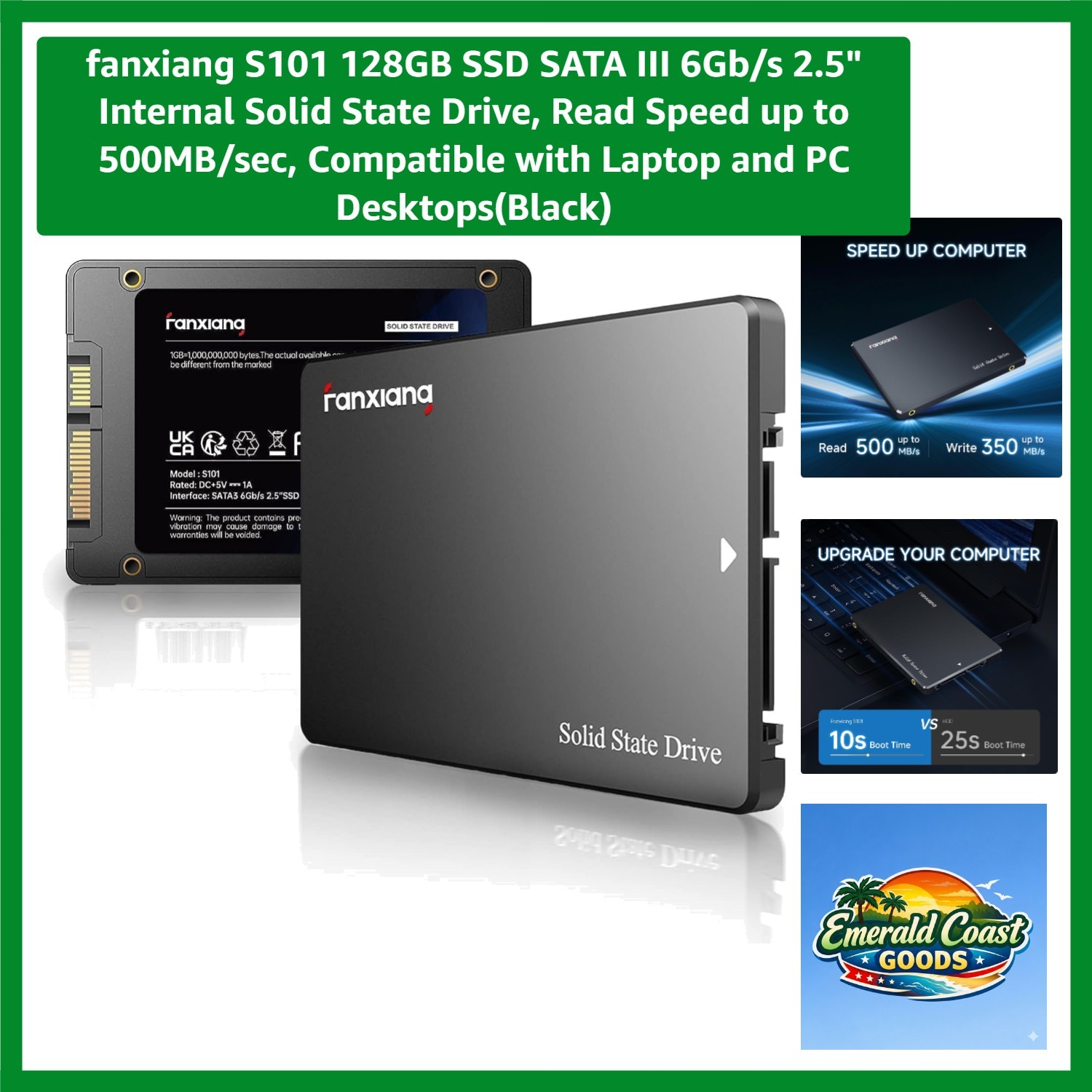 S101 128GB SATA III SSD – 500MB/s Speed for Enhanced Laptop & PC Performance