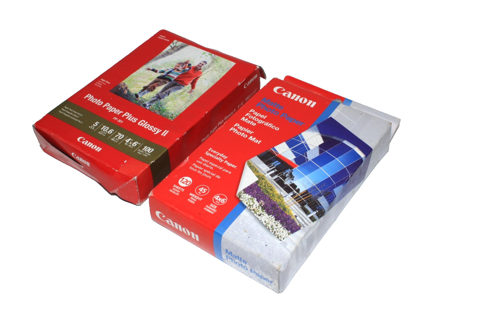 Canon Matte Photo Paper 4″x6″ – 120 Sheets & Plus Glossy II 100 Sheets 4×6