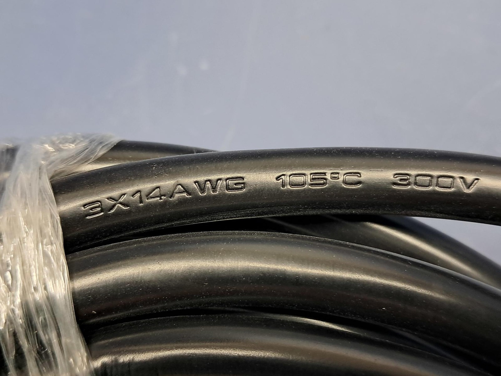 45′ Power Cable 14AWG 14/3 Tinned Copper Wire 300V 3-Conductor – NEW