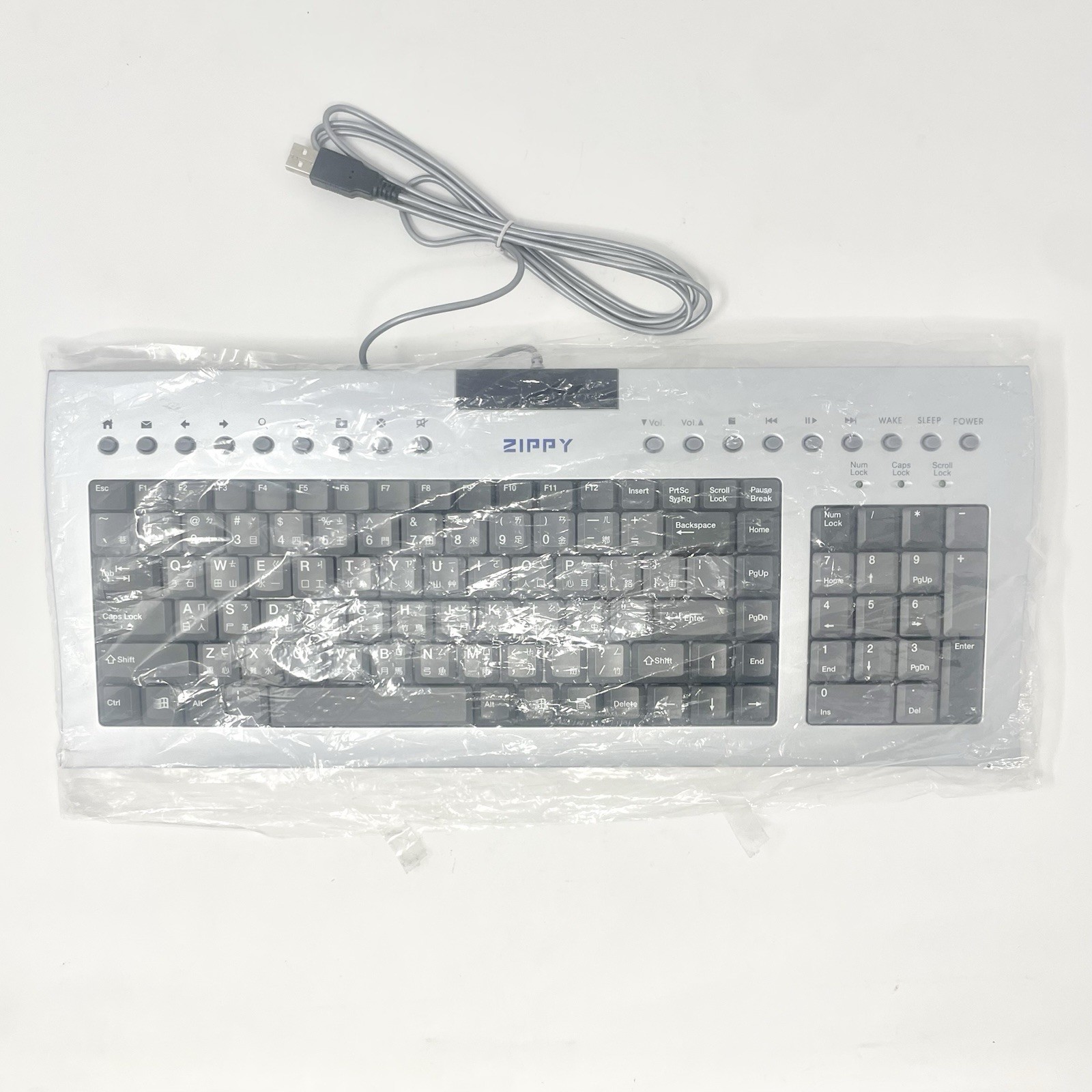 Zippy WK-711 Slim Asian Multi-Language Keyboard 104 Key Keycaps USB Wired