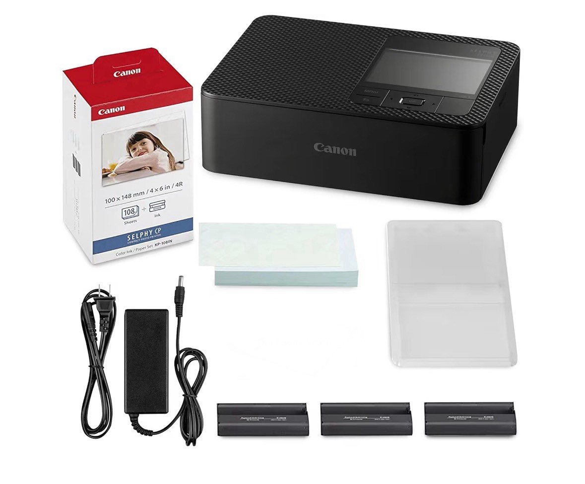 Canon SELPHY CP1500 Compact Photo Printer Black + 3x KP-108IN Paper Set