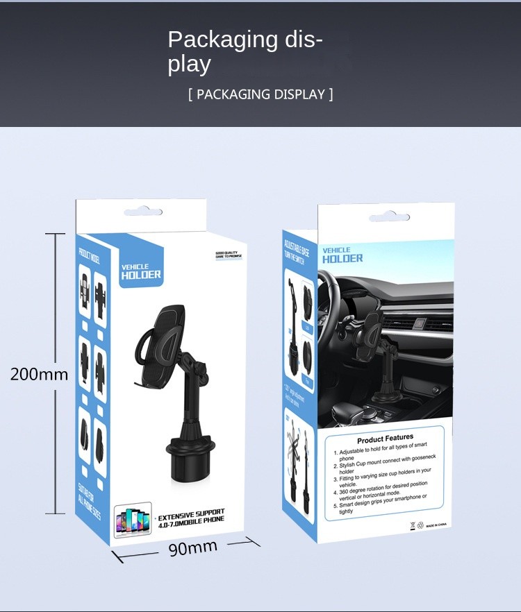 Upgraded Version Universal Adjustable Car Mount Cup Cradle Holder for Cell Phone
