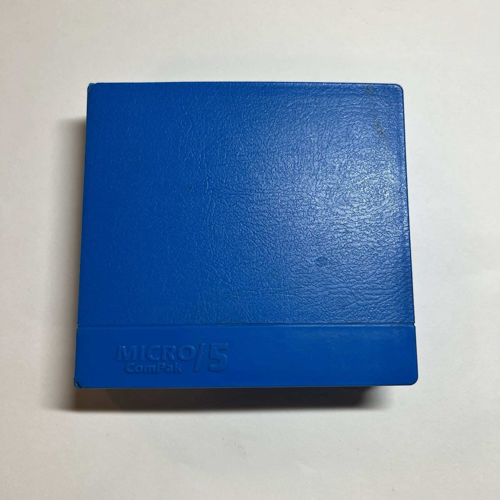 Vintage Blue Micro 5 ComPak 3.5 inch floppy disk storage box Holds 5 diskettes