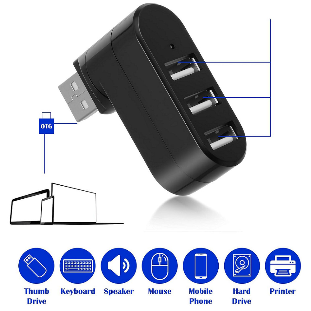2× 3 Port High Speed USB 3.0 Multi HUB Splitter Expansion Desktop PC Laptop lot