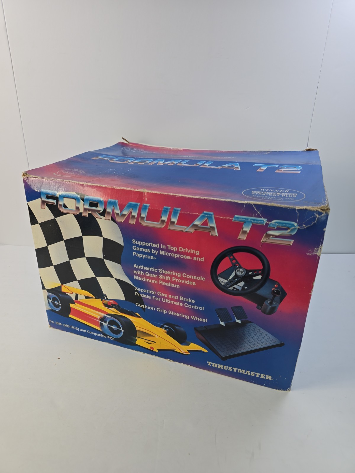 Vintage Thrustmaster Formula T2 Racing Wheel Pedals CIB IBM PC DOS Complete