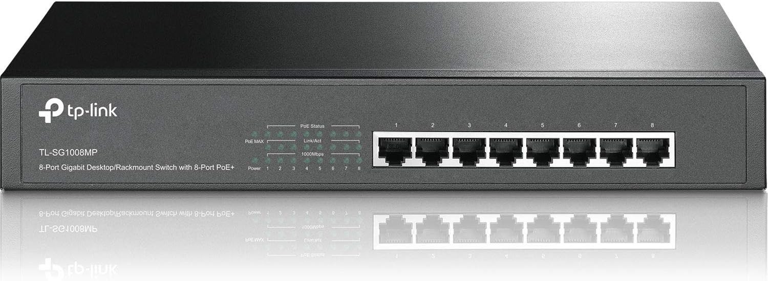 TP-Link TL-SG1008MP – 8-Port Gigabit PoE Switch – Limited Lifetime Protection