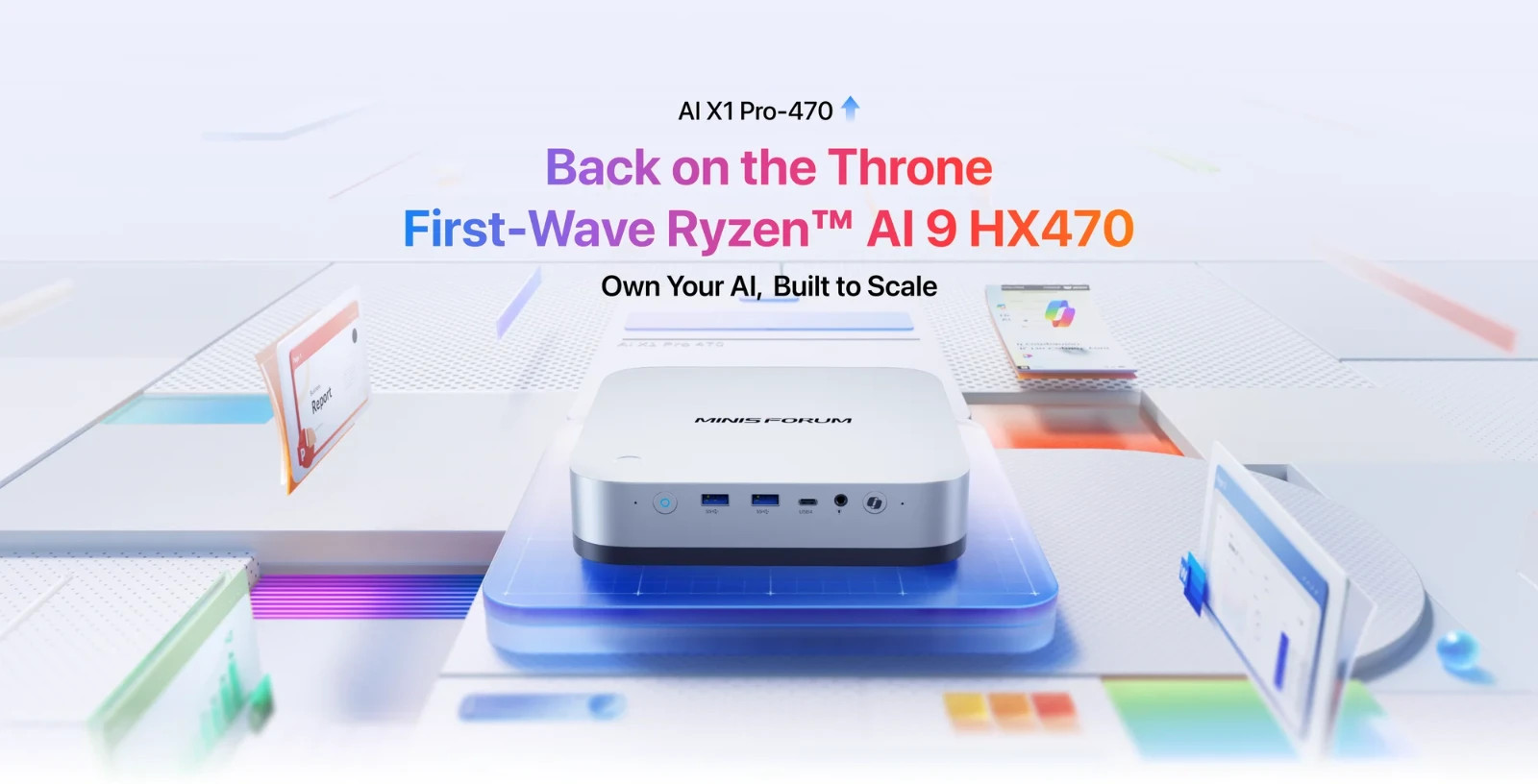 AI X1 Pro-AMD Ryzen AI 9 HX470 | Barebones | 86 Tops NPU | Mini PC New 2026
