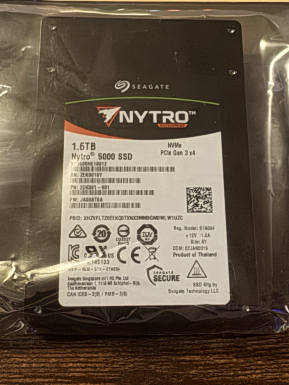 Seagate Nytro 5000 XP1600HE10002 1.6TB 2.5″ PCIe 3 x4 NVMe STA004 SSD