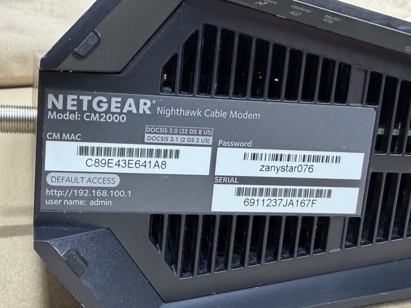 NETGEAR CM2000 Nighthawk DOCSIS 3.1 Cable Modem | Device Only