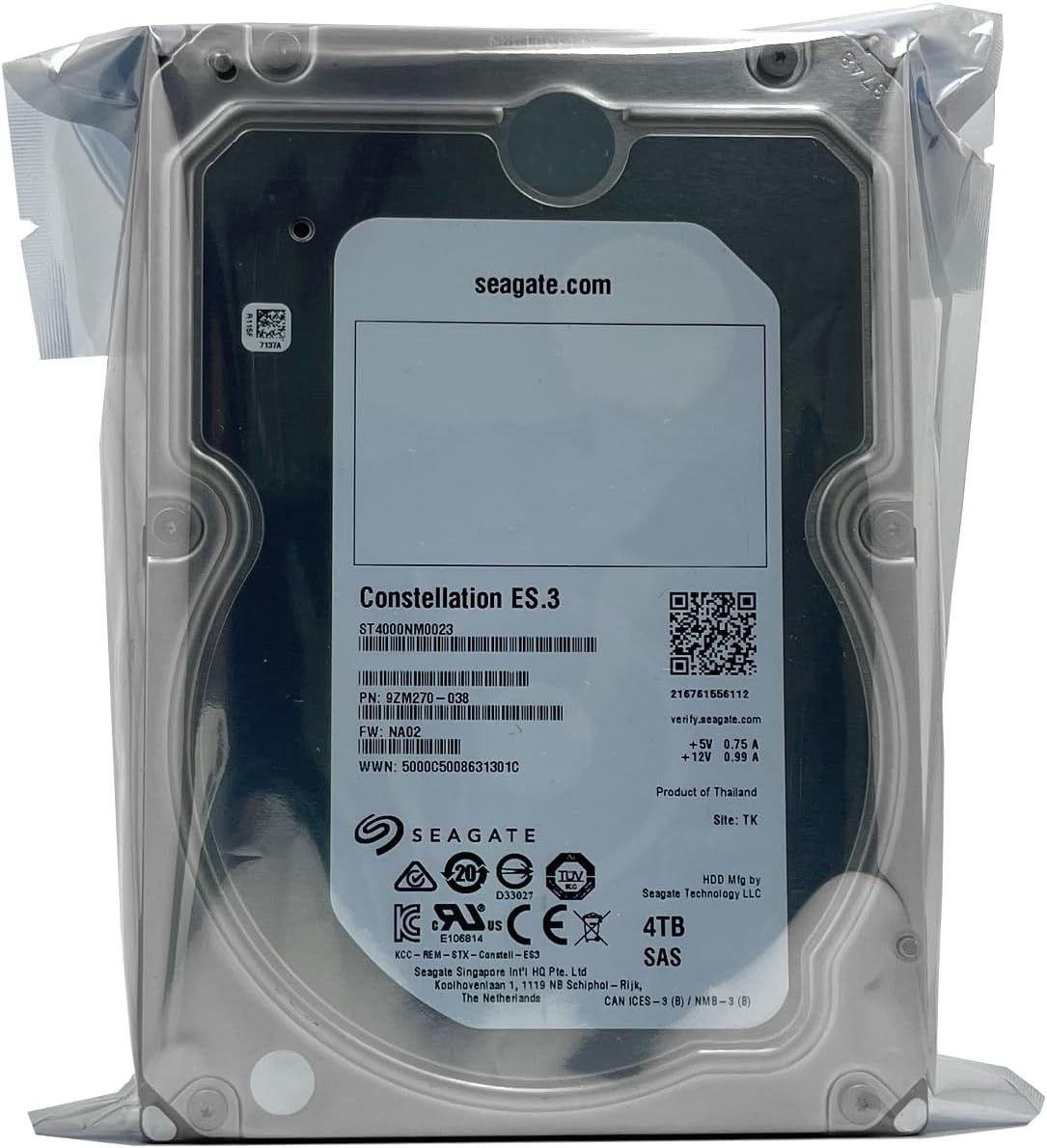 Enterprise Capacity 3.5 HDD Constellation ES 4TB 7200RPM 6Gbps SAS 128 MB Cac…