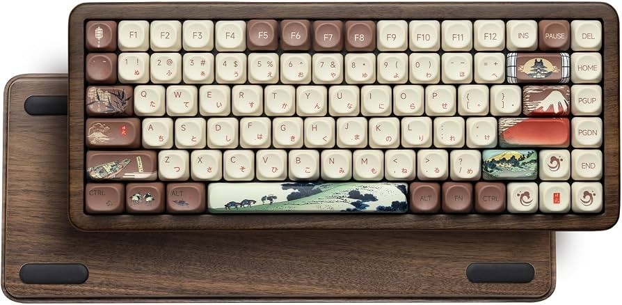 Womier WD75 V2 Walnut Wood Mechanical Keyboard 75% Wireless VIA/QMK