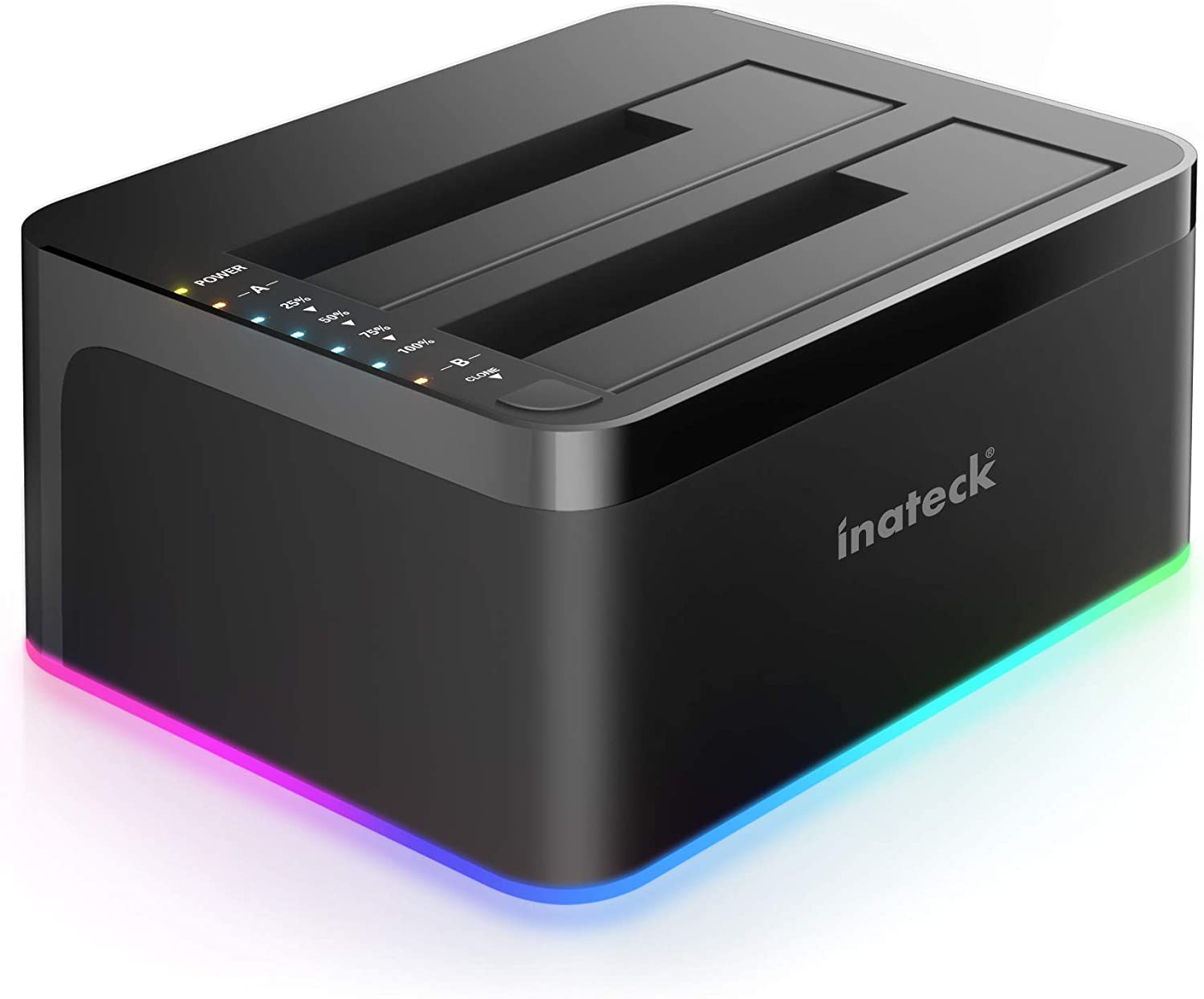 RGB SATA to USB 3.0 Hard Drive Docking Station with Offline Clone, for 2.5 and 3