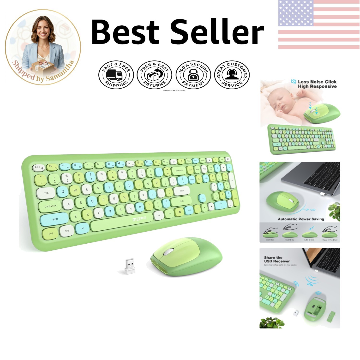 Compact 2.4G Wireless Keyboard and Mouse Combo – Stylish & Multi-OS Compatible