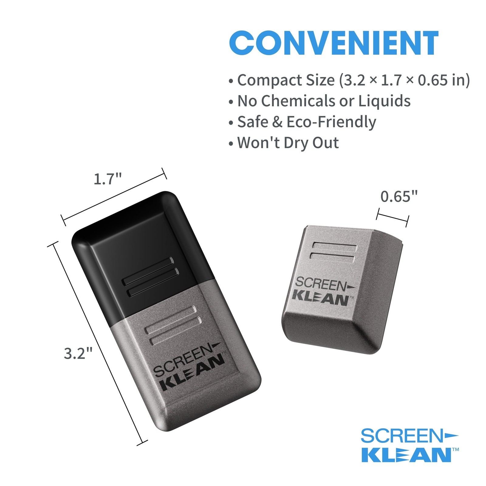 ScreenKlean Tablet Screen Cleaner – Compatible with iPad, Silver-1 Count