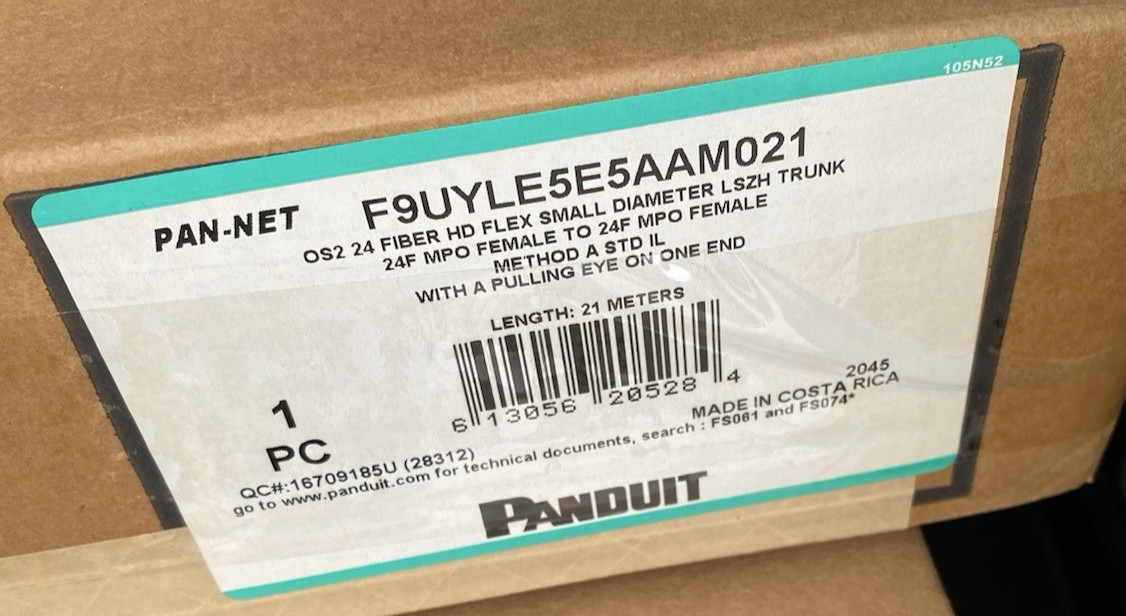PANDUIT F9UYLE5E5AAM021 FIBER TRUNK OS2 24 HD FLEX SMALL LSZH