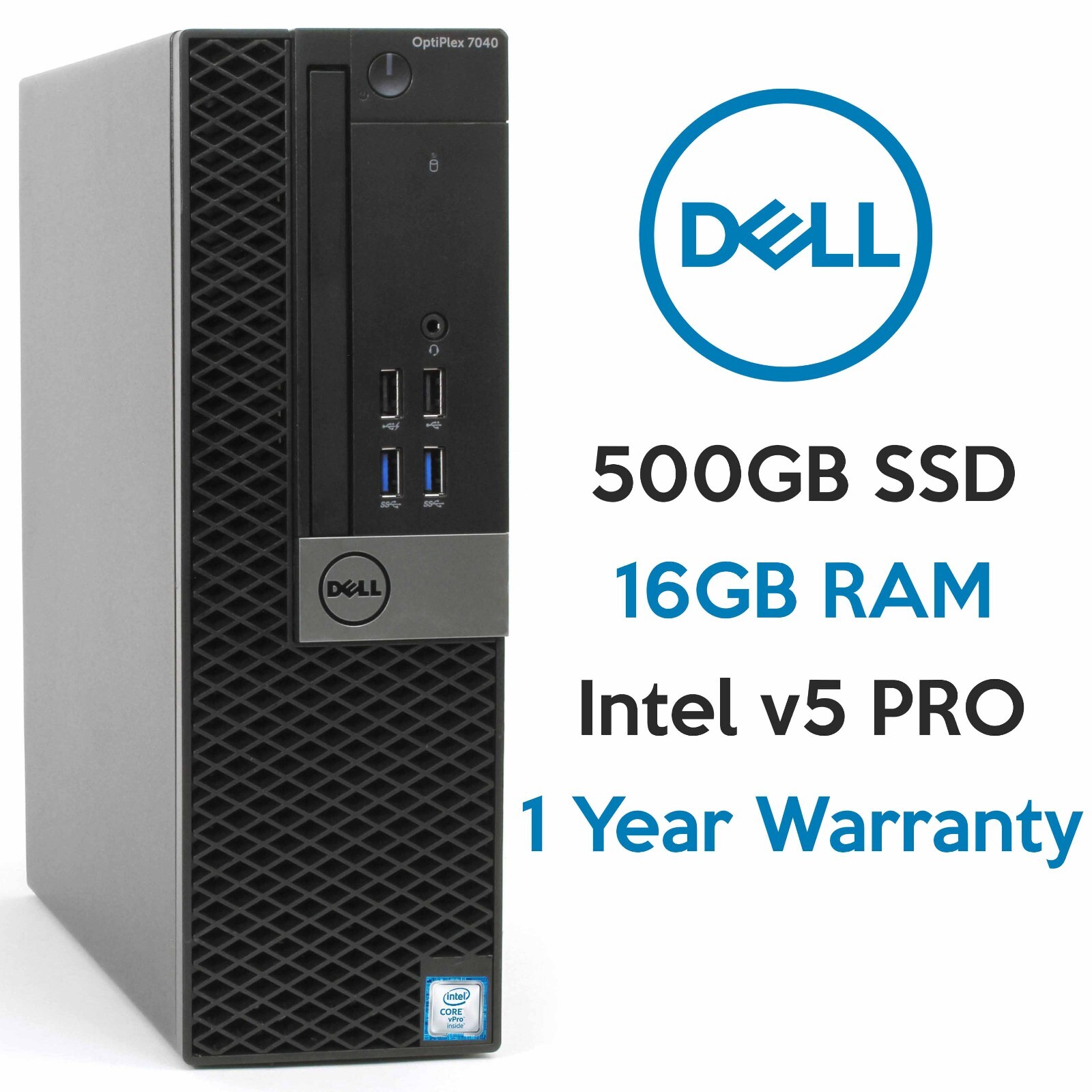 Dell Optiplex Computer PC Desktop Win 11 Intel i5-6500 16GB RAM 500GB SSD 5050