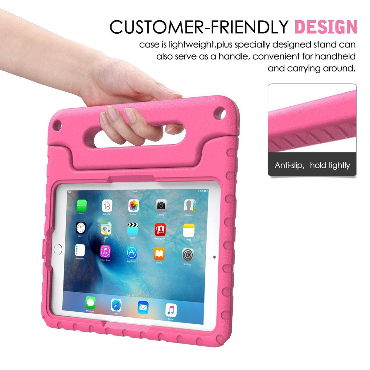 For iPad Mini 2 3 4 5 iPad 2 3 4 5 6 Kids Shockproof EVA Case Stand Handle Cover