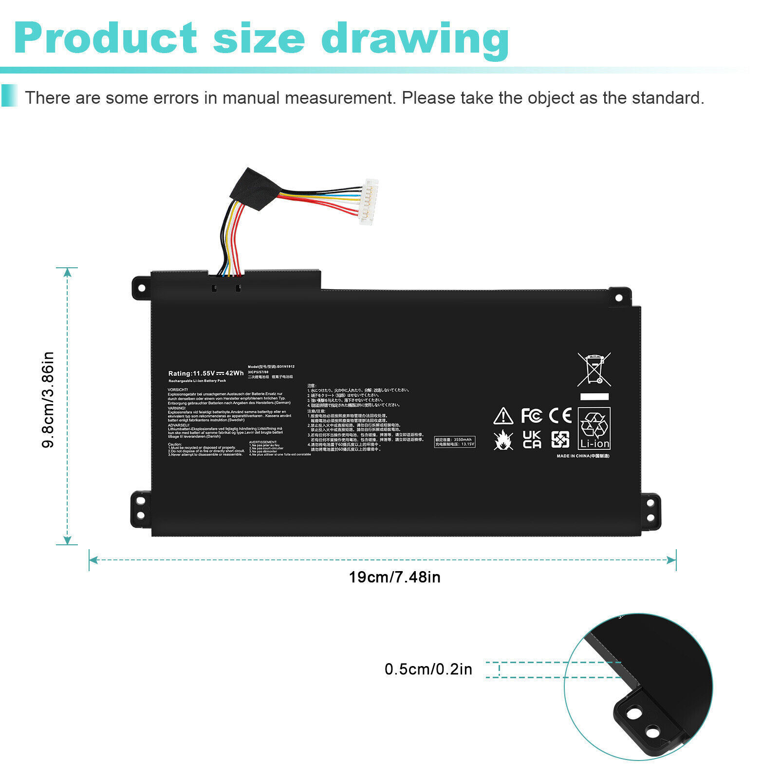 B31N1912 Battery For ASUS VivoBook E410MA L410MA E410KA L510MA R522MA C31N1912