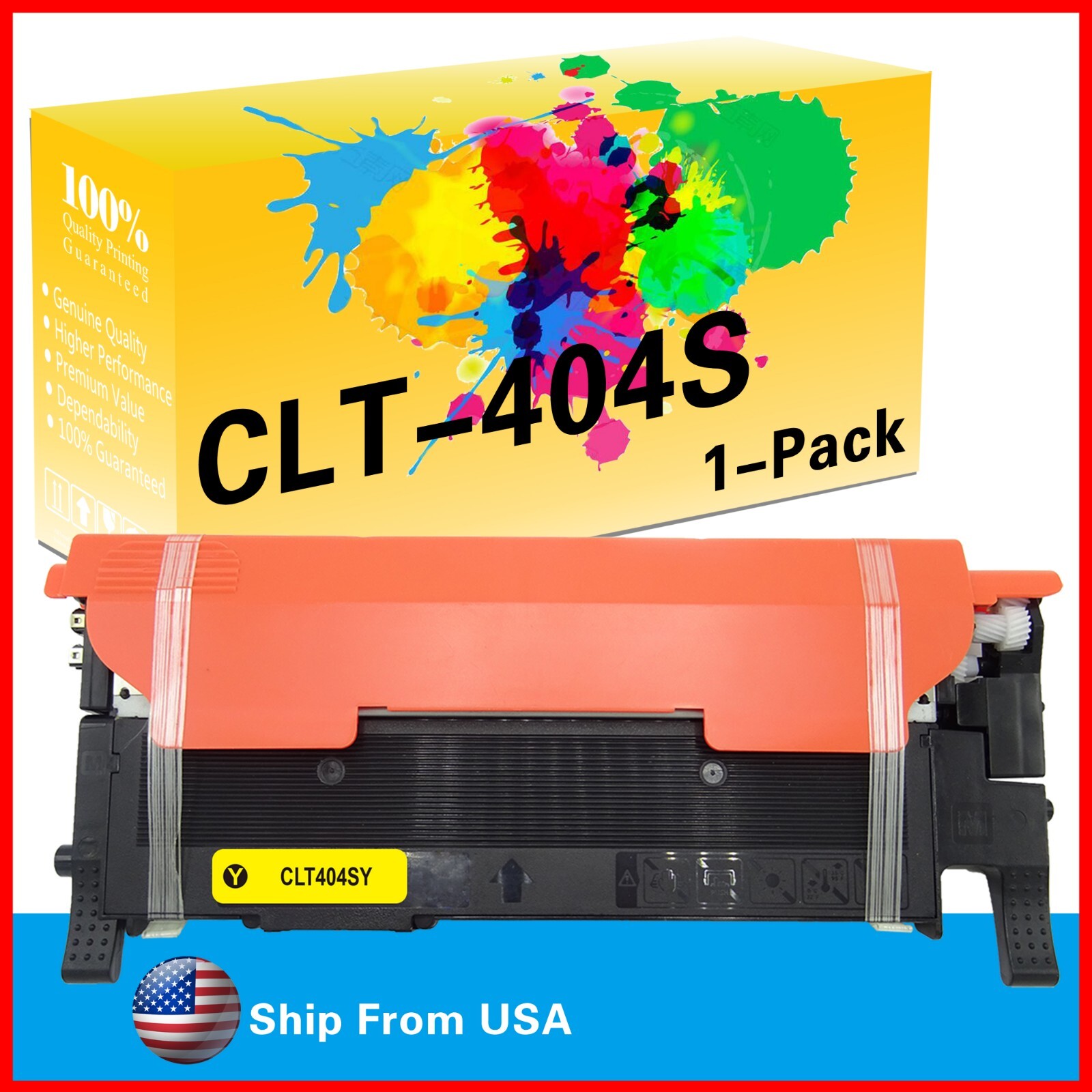 1PK CLT404S CLT-404S Yellow Toner Cartridge for Xpress C430W C480 C480FW Printer