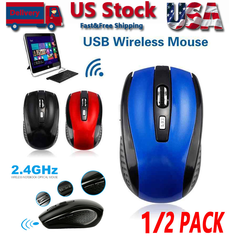 2.4GHz Wireless Optical Mouse Mice & USB Receiver For PC Laptop Computer DPI USA