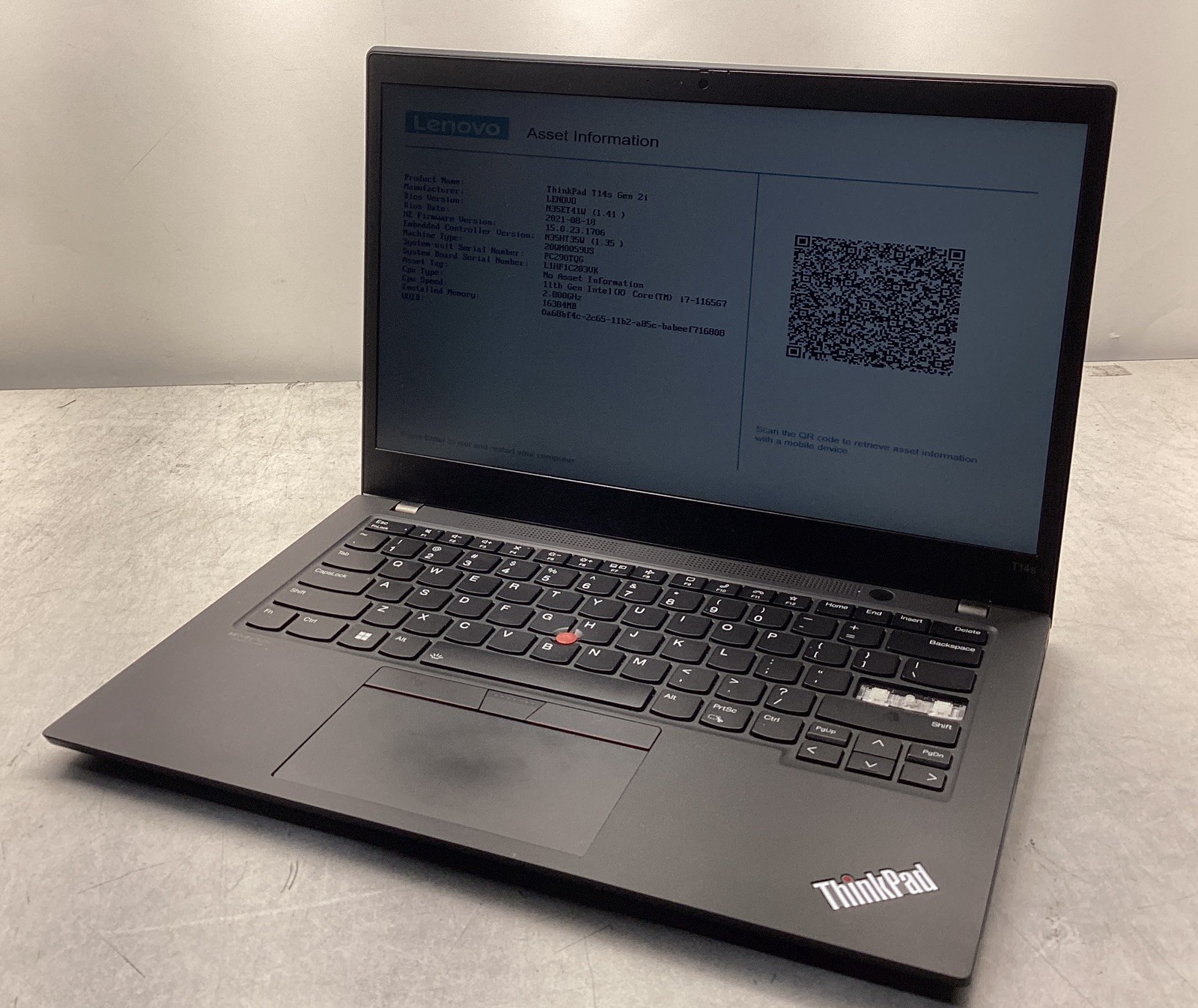 Lenovo ThinkPad T14s Gen 2i i7-1165G7 16GB RAM *NO HDD / READ DESCRIPTION*
