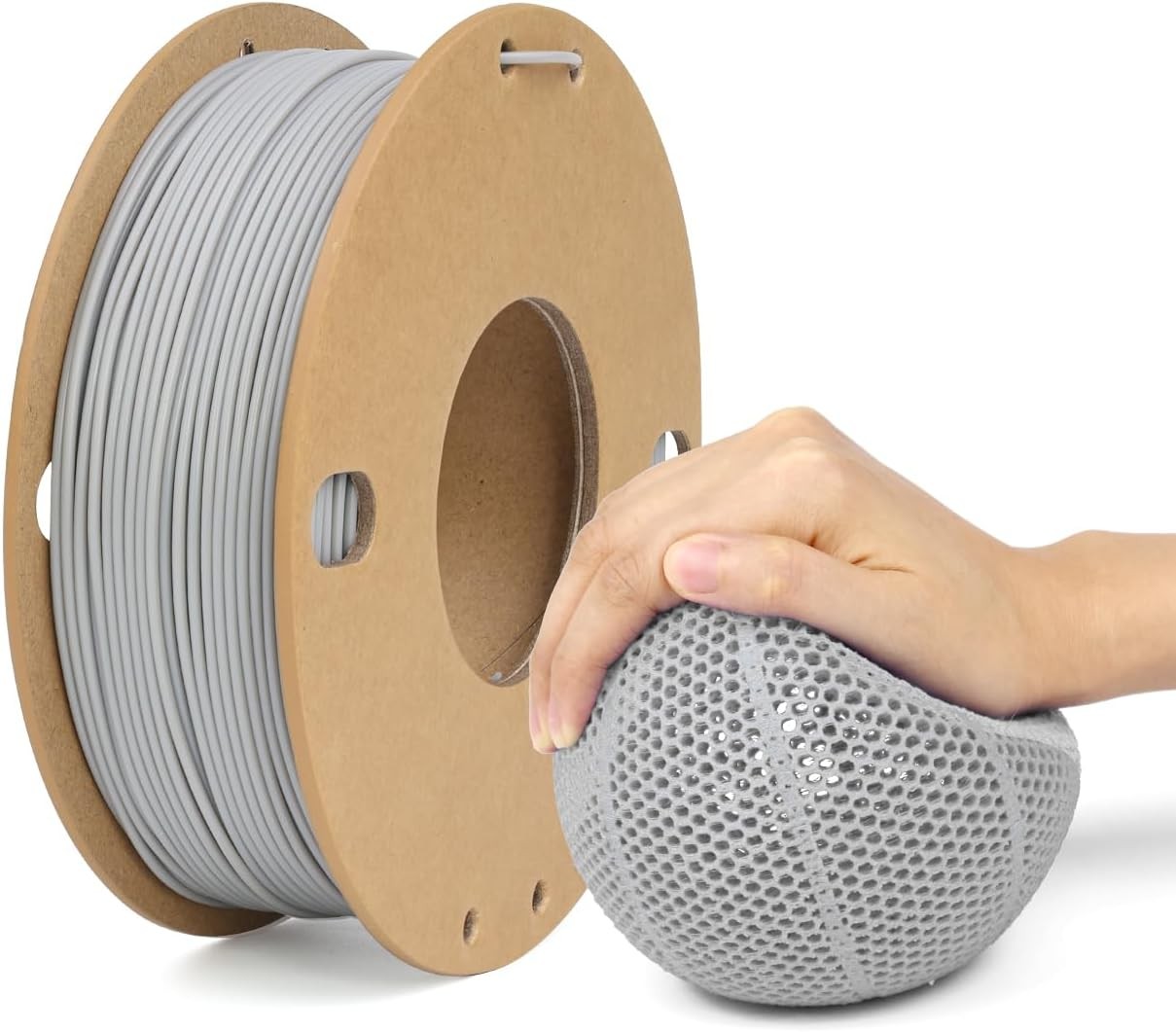 Grey TPU Filament 1.75mm, 95A Rubber-Like 3D Printer Filament, High Flexible TPU