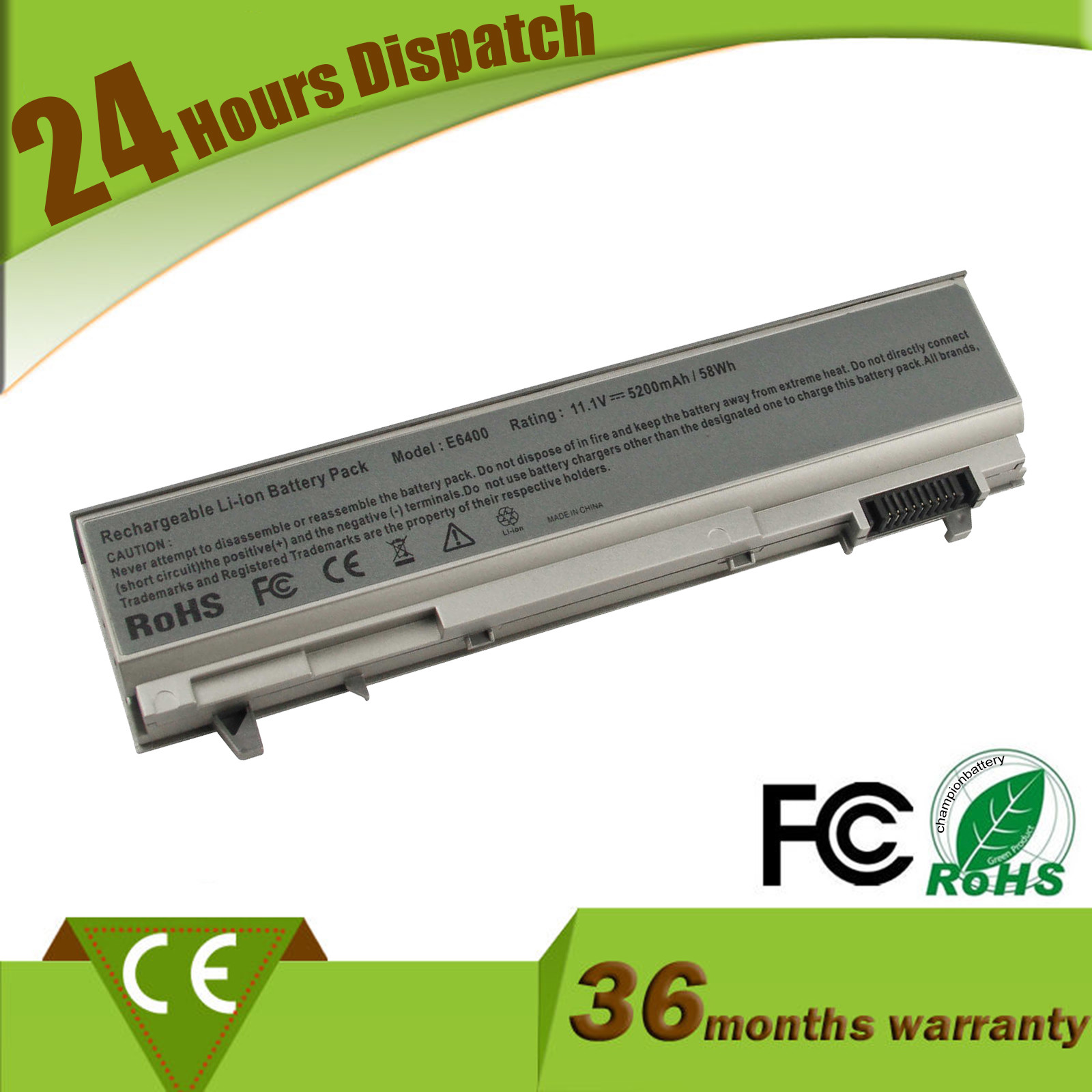 6Cells Laptop Battery Replacement For DELL Latitude E6510 E6410 E6400 E6500