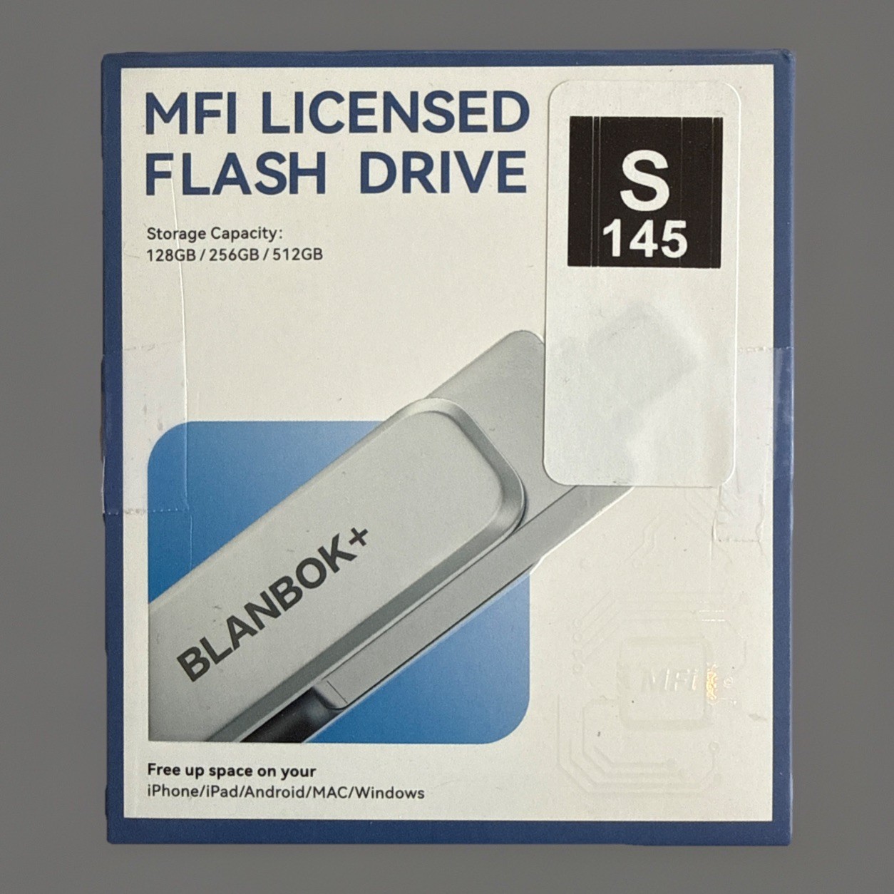 MFi Licensed 256GB Flash Drive Easy External Memory Storage USB-C / Lightning