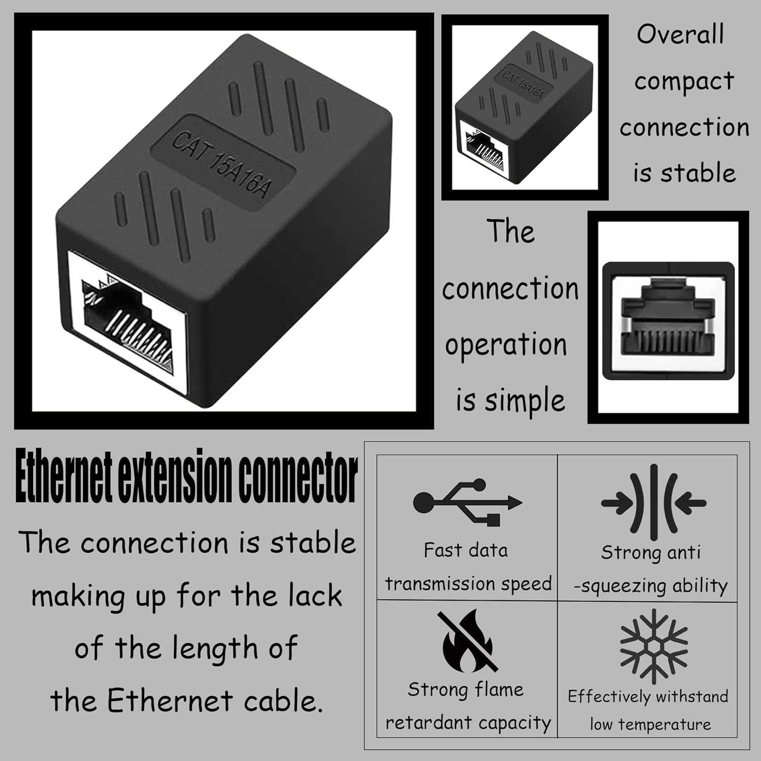 RJ45 Inline Coupler Cat7 Cat6 Cat5e Cat5 Ethernet LAN Network Cable Adapter Lot