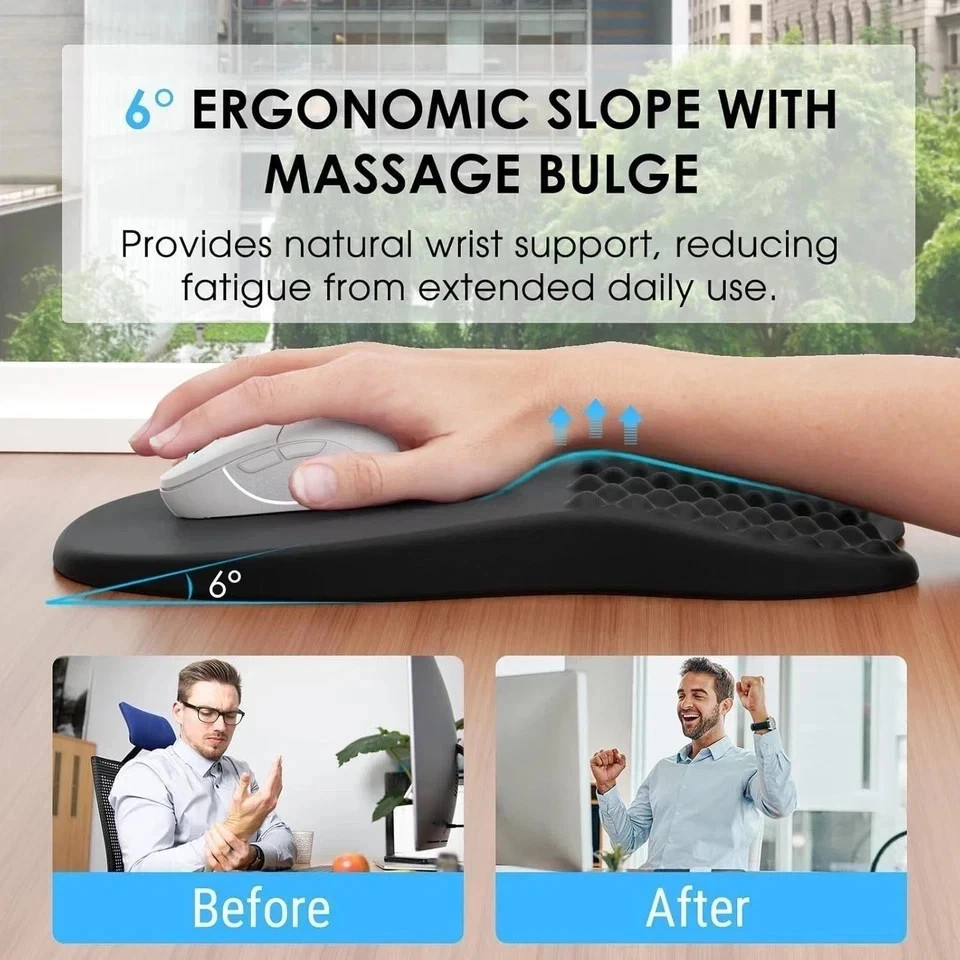 Ergonomic Mouse Pad with Wrist Support, Wrist Rest Mousepads for Carpal Tunnel P