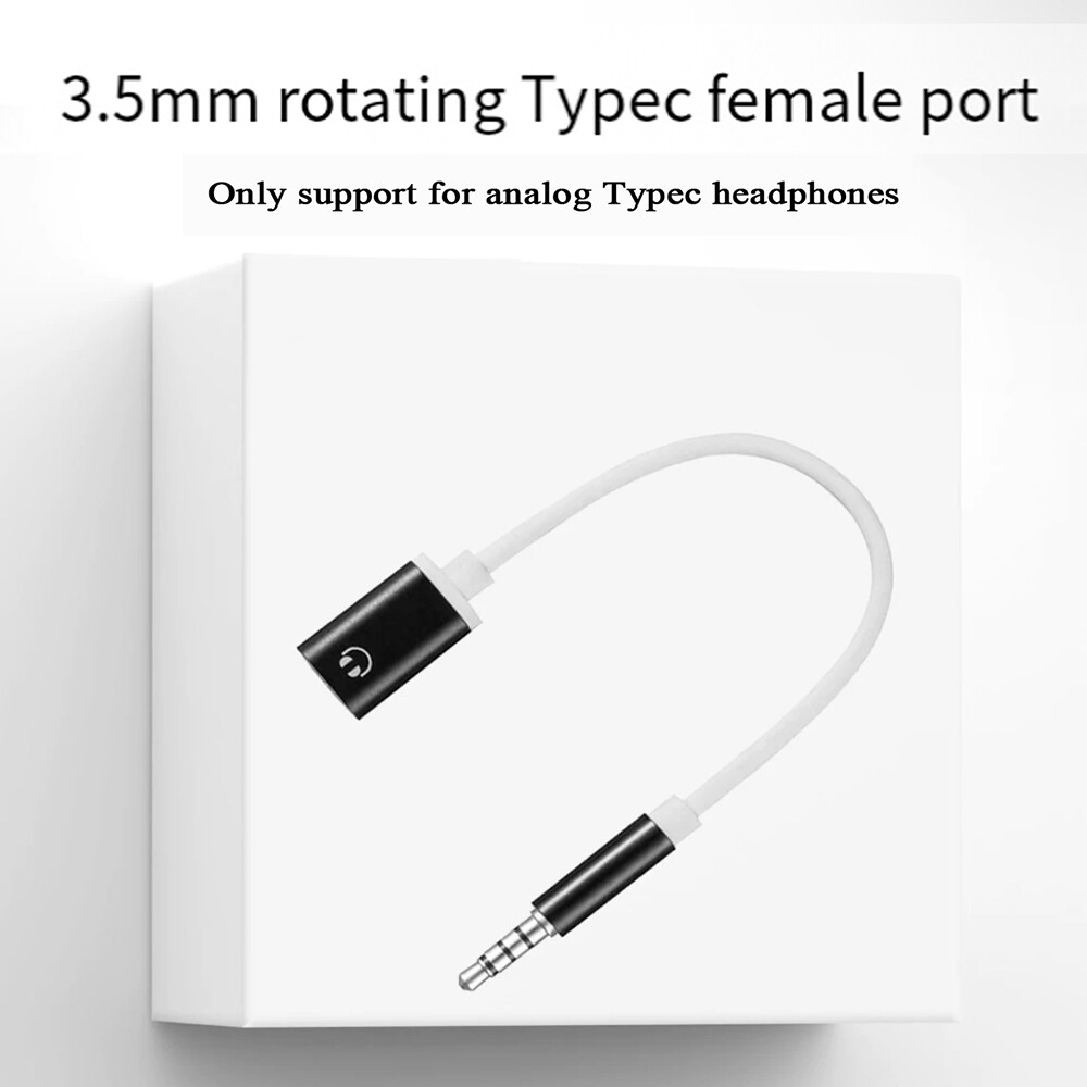 3.5mm Male to Type-c Female USB C Aux Audio Cable Converter Lead Cable Adapter ~