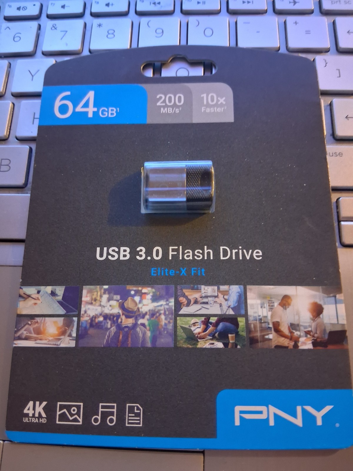 PNY P-FDI64GEXFIT-GE 64GB Elite-X Fit USB 3.0 Flash Drive – Black