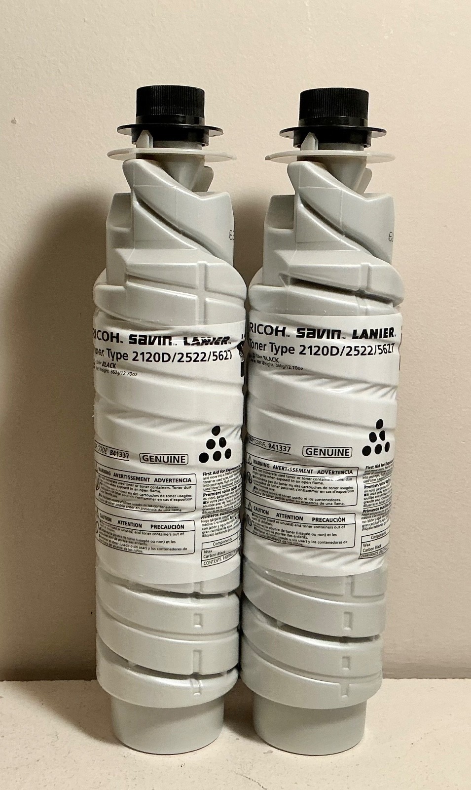 Pair of Genuine RICOH SAVIN LANIER 2120D Black Toners NEW Unused # 841337