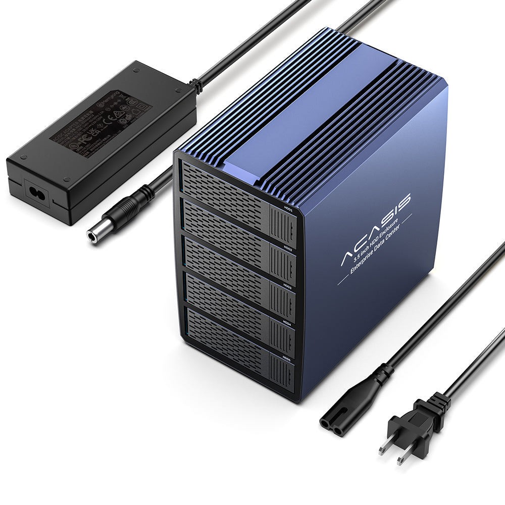 Acasis USB 3.0 5 Bay External Hard Drive Enclosure for 2.5″/3.5″ SATA HDD SSD