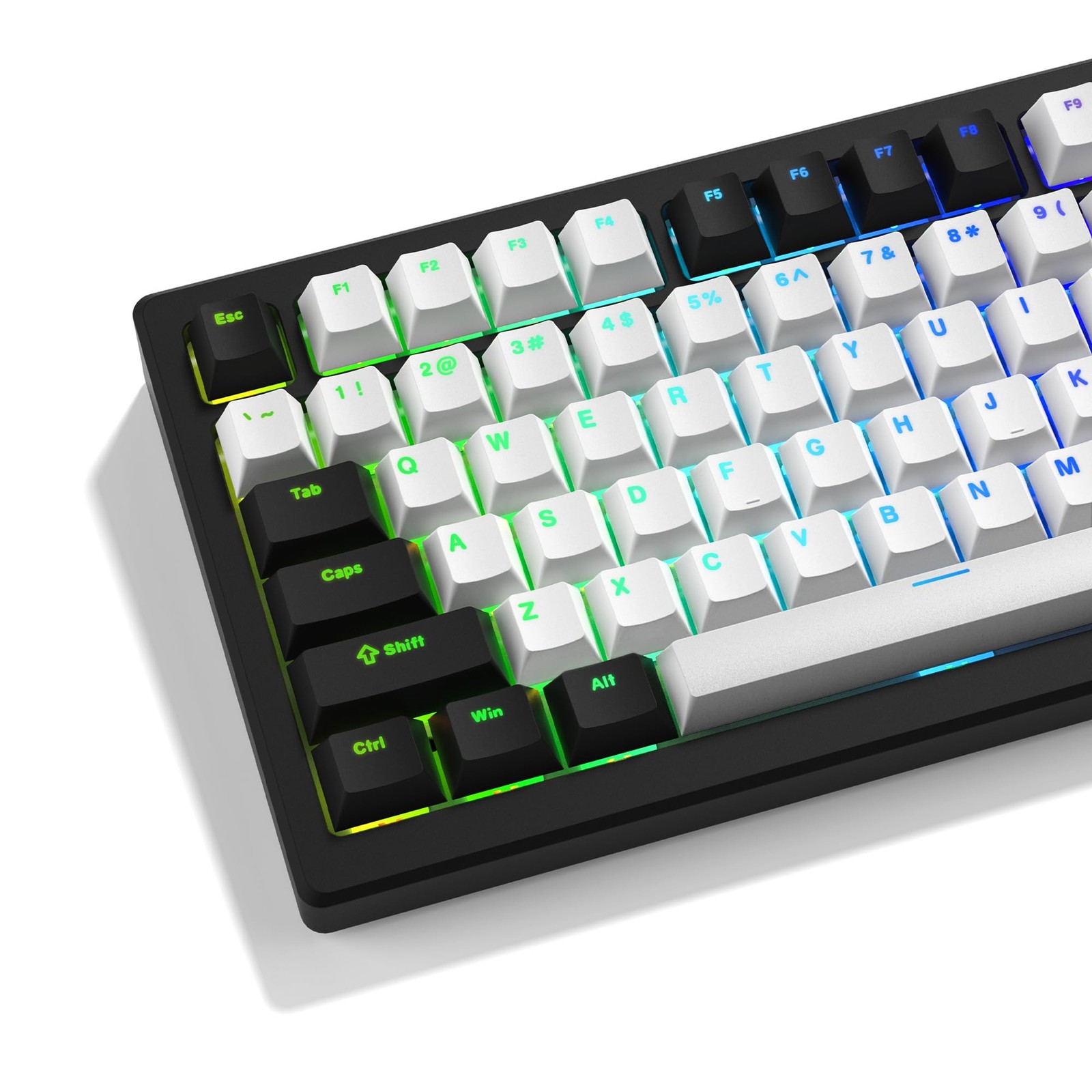 124 Keys XVX White, Black Keycaps, Cherry Profile, PBT Double Shot, Shine Thru